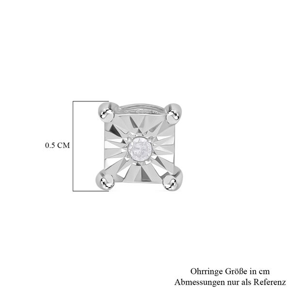 Wei&szlig;e Diamant Ohrringe, 925 Silber platiniert image number 4