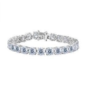 D'Joy Moissanit 19cm Armband, 925 Silber rhodiniert - 31,80 ct.
