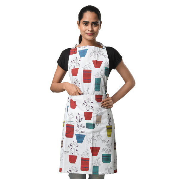 100% Baumwolle Küchen-Set, Schürze, Handschuh und Topflappen, Blumenvasen, 3 tlg. image number 3