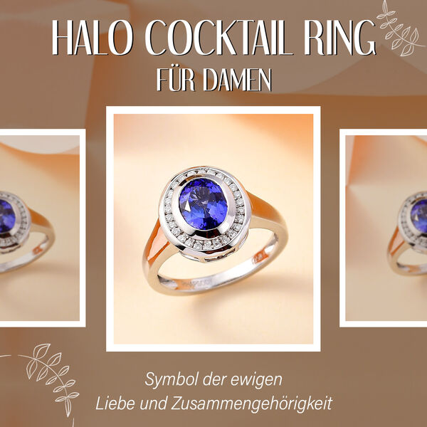 RHAPSODY AAAA Tansanit und VA EF Diamant Ring in 950 Platin - 2,26 ct. image number 2