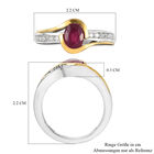 Afrikanischer Rubin und Zirkon Ring 925 Silber Bicolor  ca. 1,41 ct image number 6