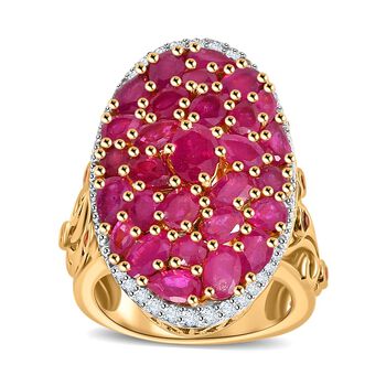 Afrikanischer Rubin, rosa Turmalin und Zirkon-Ring - 8,66 ct.