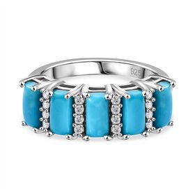 AA Sleeping Beauty T&uuml;rkis und Zirkon Ring - 2,31 ct.