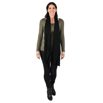 TAMSY - Schal aus 100% Kaschmirwolle, 71x198cm, Schwarz