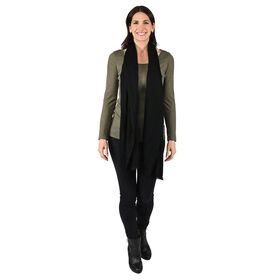 TAMSY - Schal aus 100% Kaschmirwolle, 71x198cm, Schwarz