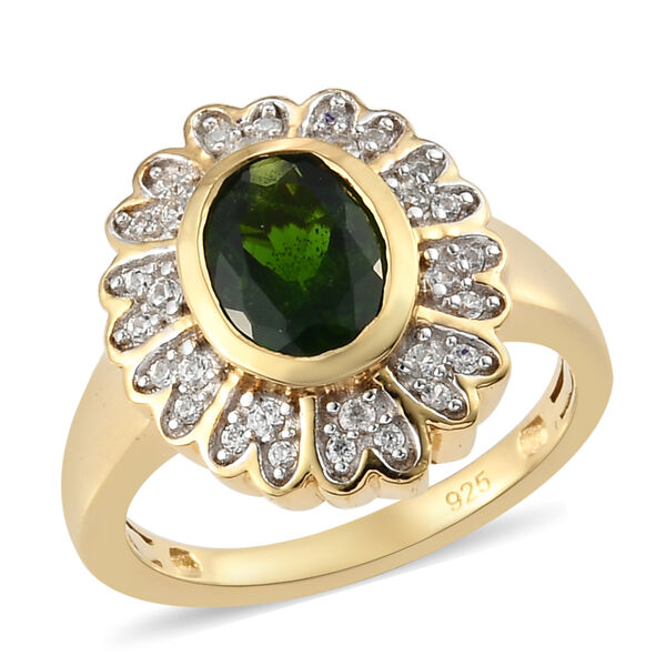 Natürlicher Chromdiopsid und Zirkon-Ring - 1,53 ct. image number 4