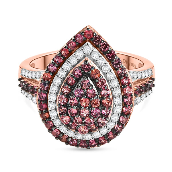 D'Joy AA Padparadscha Saphir und Zirkon Ring - 1,87 ct. image number 0