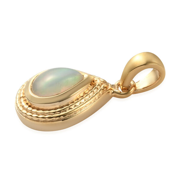 Natürlicher, äthiopischer Opal Solitär-Anhänger in Silber image number 4