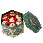 14er-Set Weihnachtskugeln in Geschenkbox, Weihnachtsmotiv, Durchmesser 7,5 cm, Beige und Rot image number 3