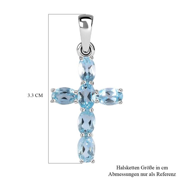 Himmelblauer Topas Anhänger 925 Silber ca. 2,52 ct. image number 3