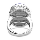 Lapislazuli Ring, Edelstahl (Größe 18.00) ca. 25,00 ct image number 5