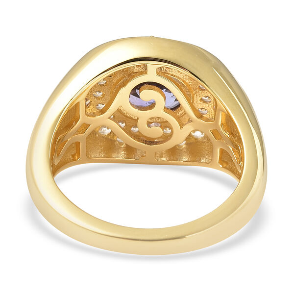 Tansanit und Zirkon-Ring, 925 Silber Gelbgold Vermeil  ca. 2,23 ct image number 7