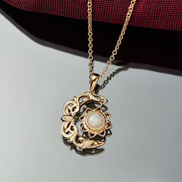 EverTrue Opal Anh&auml;nger mit 50cm Kette in Goldton - 0,41 ct. image number 2