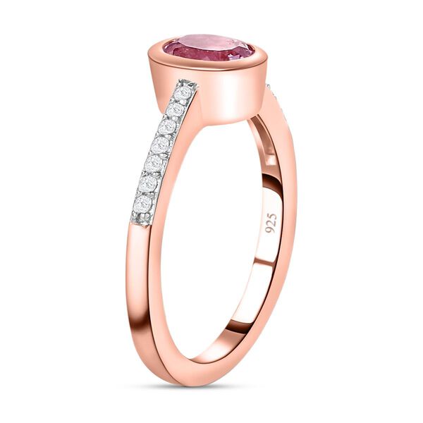 AAA Kunzit und Zirkon-Ring, 925 Silber ros&eacute;vergoldet, 1,39 ct. image number 5