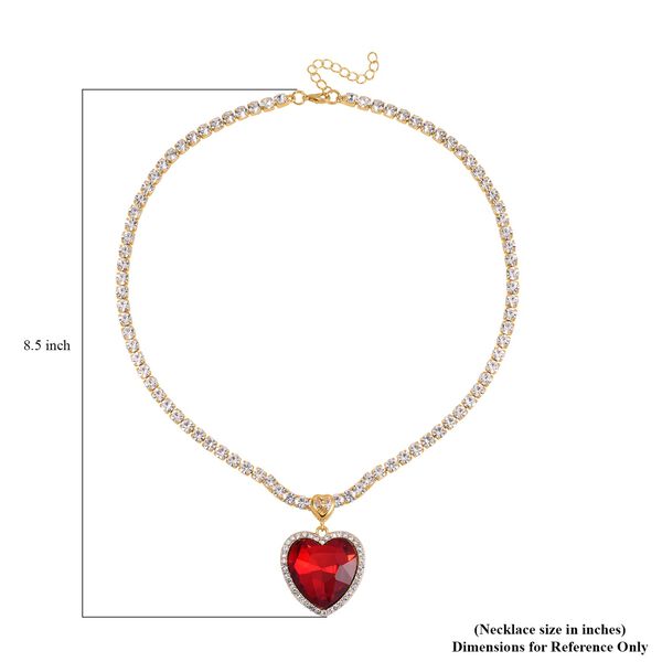 J Francis gefertigt mit SWAROVSKI- Rote und weiße Swarovski Kristall Halskette, 50cm image number 6