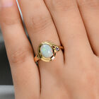 Natürlicher, äthiopischer Opal und Tansanit-Ring, 925 Silber vergoldet  ca. 1,29 ct image number 2