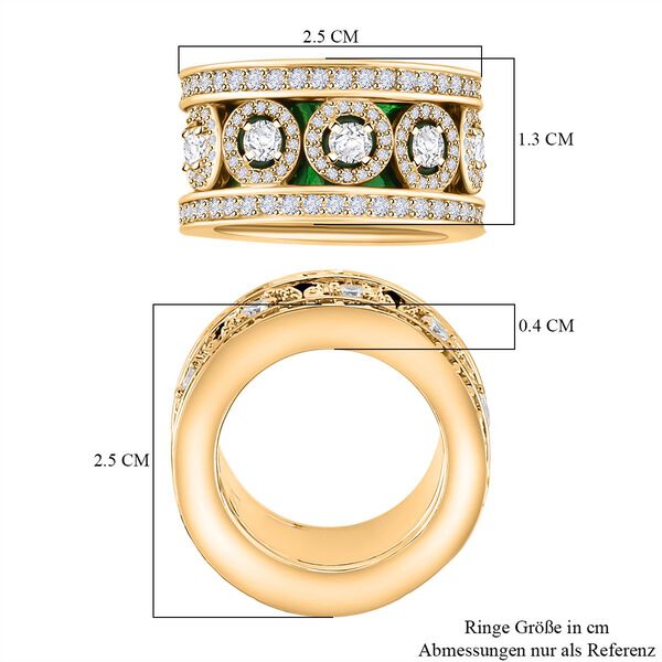 Wei&szlig;er Kristall Herzmotiv-Ring mit Pav&eacute;-Fassung Ring, Goldton (Gr&ouml;&szlig;e 17.50) image number 6