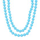 Sleeping Beauty Türkisfarbene Muschelperle Halskette, ca. 100 cm Reiner Edelstahl
