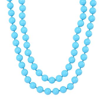 Sleeping Beauty t&uuml;rkisfarbene Muschelkernperlen Halskette, 100 cm