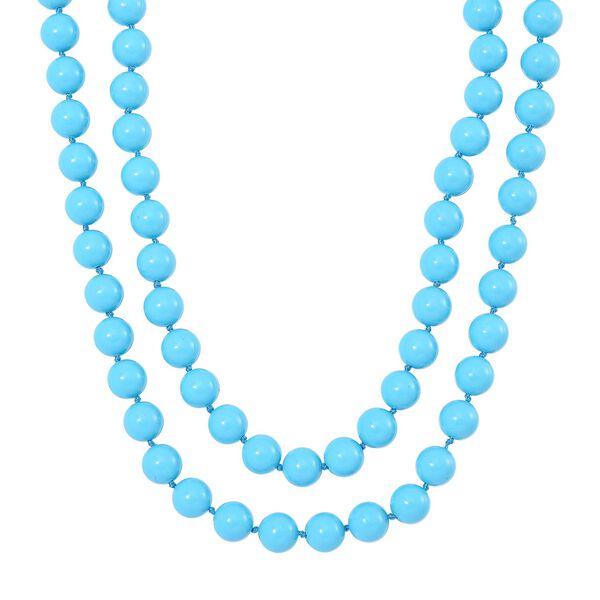 Sleeping Beauty t&uuml;rkisfarbene Muschelkernperlen Halskette, 100 cm