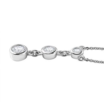Moissanit Halskette ca. 45 cm 925 Silber platiniert ca. 0.78 ct