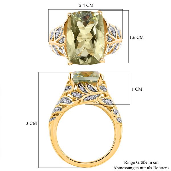 Prasiolith und Zirkon Ring - 6,52 ct. image number 7