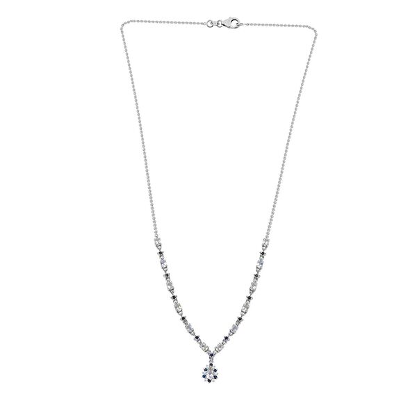 D joy AAA Premium Malagasy Regenbogen Mondstein Halskette, ca. 50 cm 925 Silber rhodiniert ca. 2,87 ct. image number 4