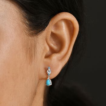 AA Sleeping Beauty T&uuml;rkis, Neon Apatit Ohrringe 925 Silber rhodiniert ca. 0.86 ct