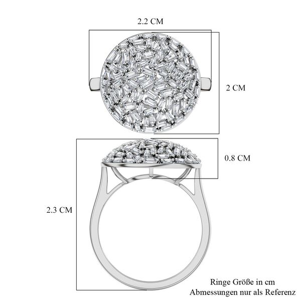 LUXURIANT SI-GH SGL zertifizierter Labor Diamant Ring, 925 Silber rhodiniert - 1 ct. image number 6