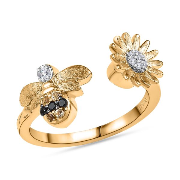 GP Trionfo Kollektion - Citrin, schwarzer Spinell, Zirkon, Kanchanaburi blauer Saphir Ring - 0,26 ct. image number 5