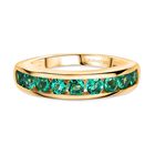 AAA Lab Created Kolumbianischer Smaragd Ring 925 Silber 750 Gelbgold Vermeil (Größe 17.00) ca. 0,95 ct