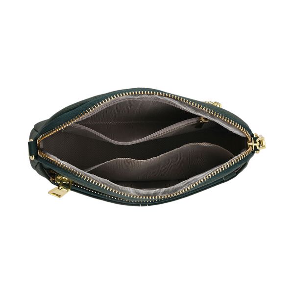 Echtleder Crossbody Tasche, 21x5x14cm, Dunkelgr&uuml;n image number 6