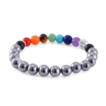 Mehrfarbig Edelsteine, Terahertz Armband Flexibles Schwarz oxidiert ca. 80,00 ct.