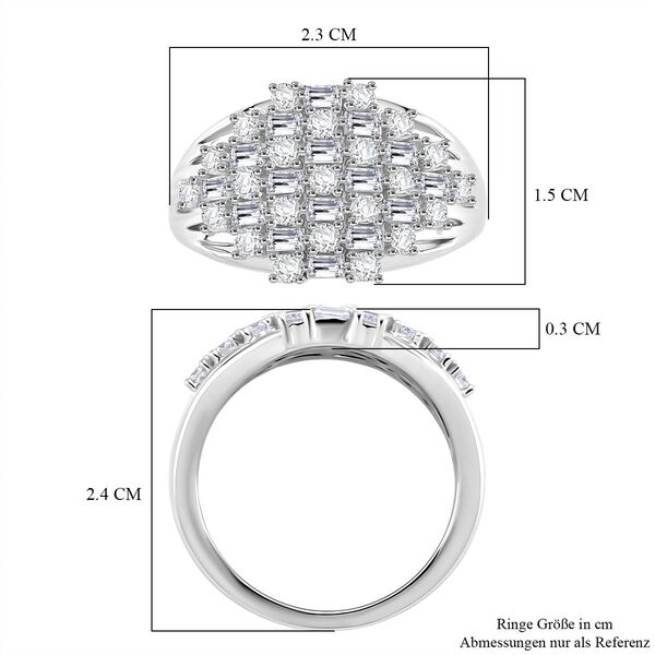 Moissanit Ring 925 Silber rhodiniert (Gr&ouml;&szlig;e 16.00) ca. 1,33 ct image number 6