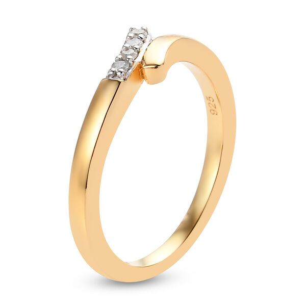 Weißer Diamant P Ring 925 Silber Vermeil YG ca. 0,05 ct. image number 5
