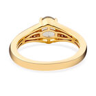 AAA Turkizit und weißer Zirkon-Ring, 925 Silber Gelbgold Vermeil  ca. 0,99 ct image number 5