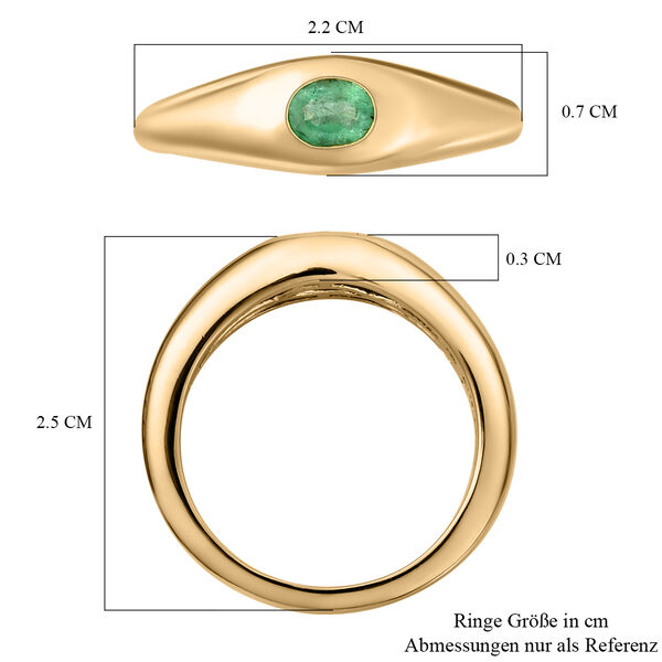 AA &Auml;thiopischer Smaragd-Ring, 925 Silber Gelbgold Vermeil  ca. 0,33 ct image number 7