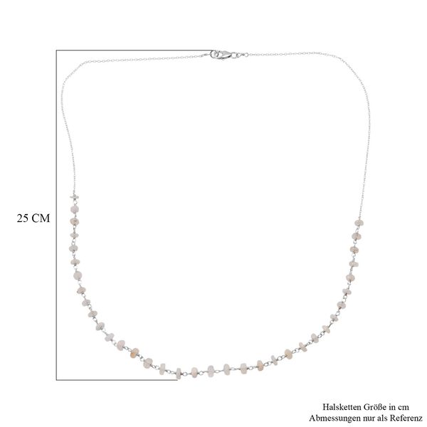 Nat&uuml;rlicher, &auml;thiopischer Welo Opal Halskette ca. 50 cm 925 Silber ca. 2,40 ct. image number 5