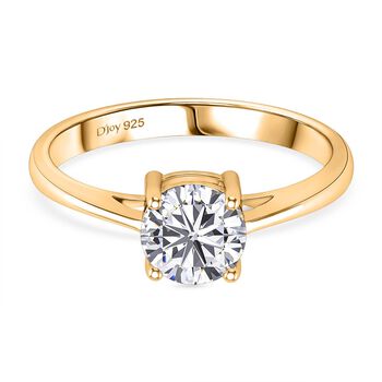 D'Joy Moissanit Ring, 925 Silber vergoldet - 1 ct.