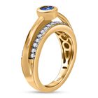 Tansanit und Zirkon Ring 925 Silber vergoldet  ca. 0,96 ct image number 4