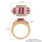 Afrikanischer Rubin-Ring, (Fissure gefüllt), 925 Silber Gelbgold Vermeil image number 6