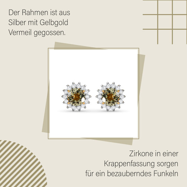 Sternchen AAA Turkizit und Zirkon Halo-Ohrstecker- 1,43 ct. image number 6
