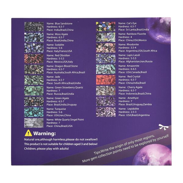 LIVMORE Mineralien Sammlung Set 45 teilig mit Bergkristall und Lupe, Mehrfarbig image number 9