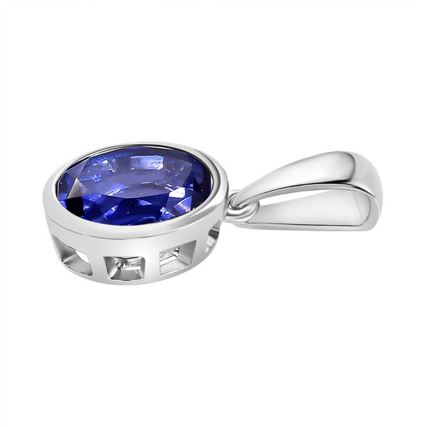 Tansanit-Farbe Quarz Anh&auml;nger 925 Silber rhodiniert ca. 2.05 ct image number 4