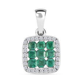 AAA Smaragd und Zirkon Anhänger - 1,07 ct.