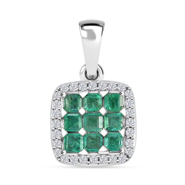 AAA Smaragd und Zirkon Anhänger - 1,07 ct. image number 0