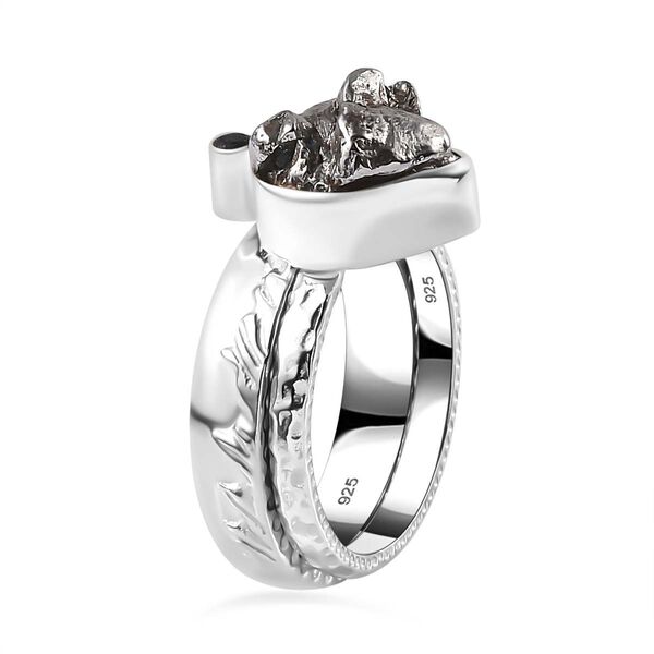 2er-Set- Meteorit und schwarze Spinell-Ringe - 9,04 ct. image number 6