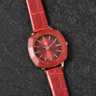Strada - Elegante Damen-Uhr, PU-Leder Armband, wasserdicht, japanisches Uhrwerk, Rot image number 1