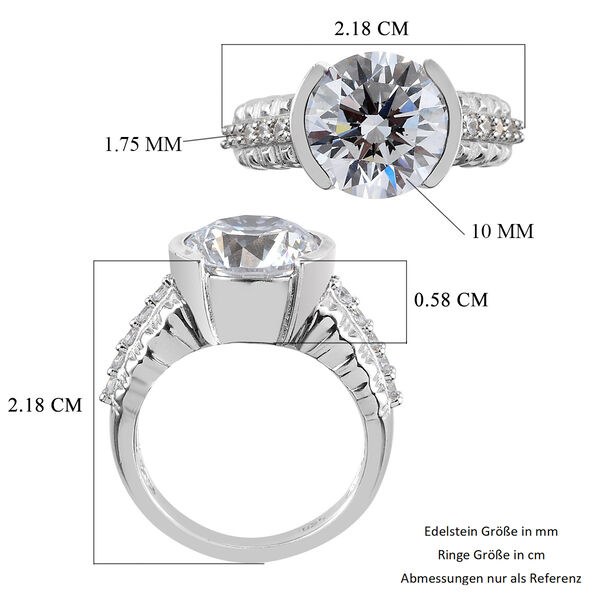LUSTRO STELLA Hergestellt mit ZIRKONIA Ring 925 Silber Platin-&Uuml;berzug image number 6