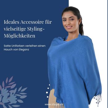 Jacquard-Schal aus Viskose, 70x195 cm, Blau